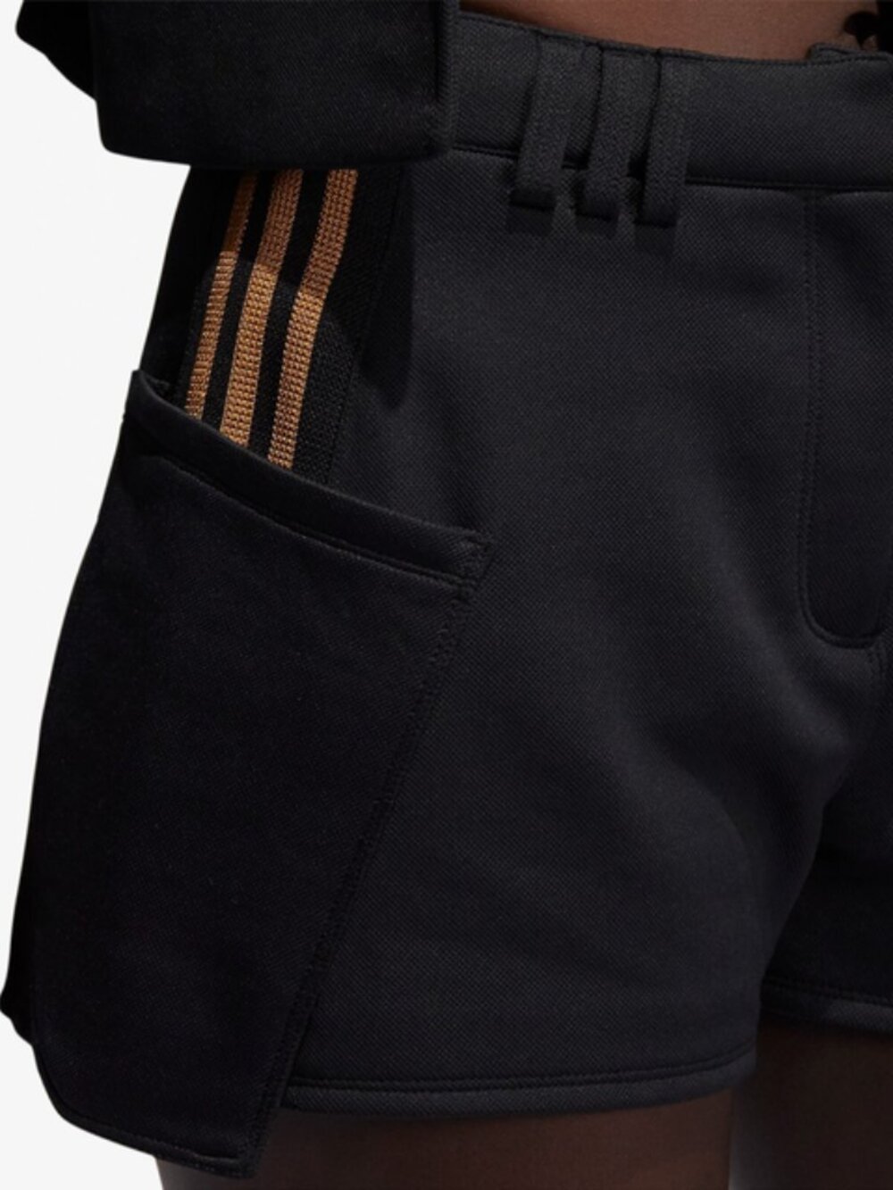 ADIDAS x Ivy Park Suit Shorts Beyonce 3 Stripes Sporty Tuxedo Pique Black Mesa S - Picture 3 of 16